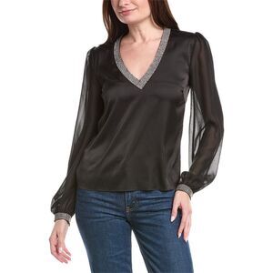 Generation Love Womens  Carina Crystal Blouse, Black